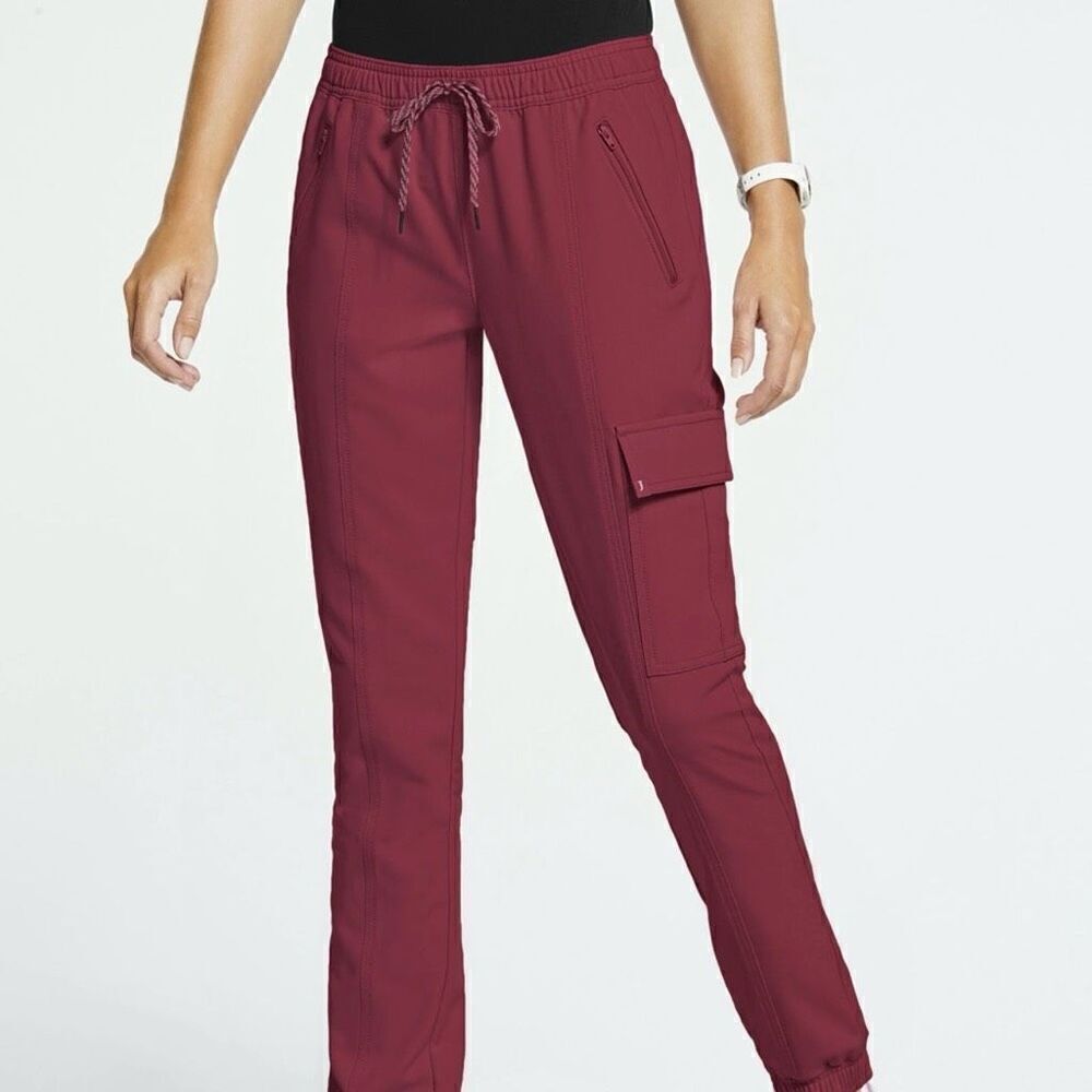 NWT Jaanuu Scrubs Essential Jogger Pants (Wine) -  XS extra small